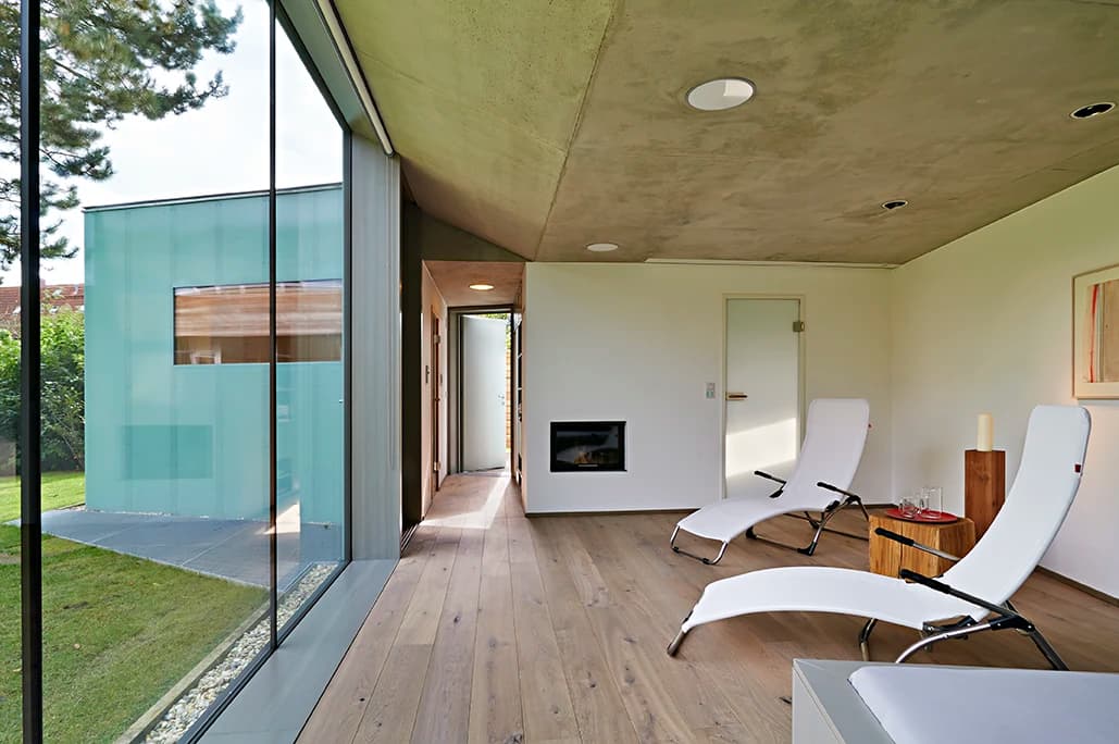 Gartenhaus mit Sauna Sauna Ruheraum
